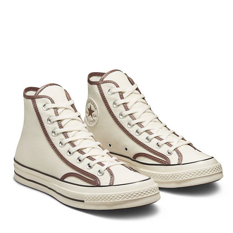 Sociale wetenschappen punt Emotie Converse Chuck Taylor All Star Hi sneakers in cream with brown detail | ASOS