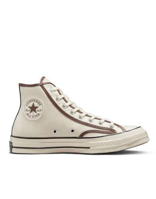 nabo Admin genopretning Converse Chuck Taylor All Star Hi sneakers in cream with brown detail | ASOS