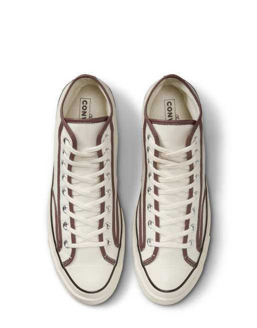 Frente al mar no se dio cuenta Proscrito Converse Chuck Taylor All Star Hi sneakers in cream with brown detail | ASOS