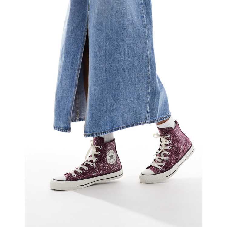 Converse Chuck Taylor All Star Hi sneakers in glitter purple ASOS