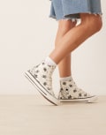 [Converse] Converse Chuck Taylor All Star Hi sneakers in off white with flower detail 37 IVORY