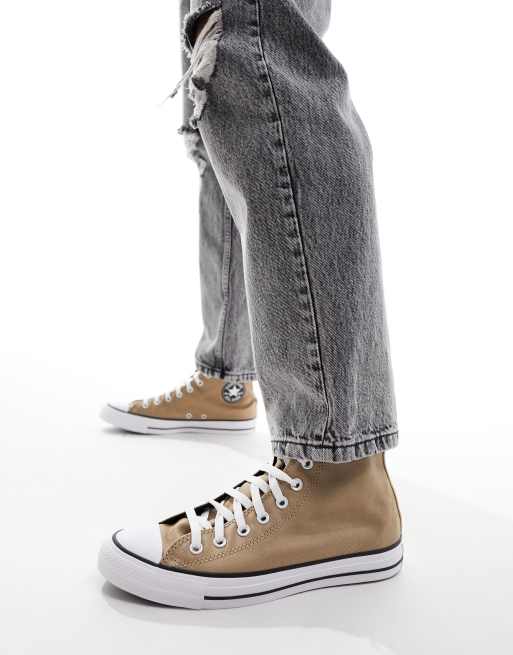 Menstruation køkken skulder Converse Chuck Taylor All Star Hi sneakers in tan | ASOS