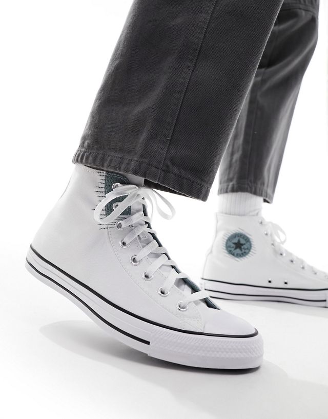 Converse Chuck Taylor All Star Hi sneakers in white with gray detail