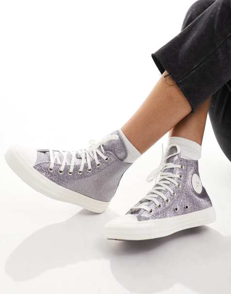 Converse Chuck Taylor - All Star Hi - Sneakers met glitter in zilver - view 1