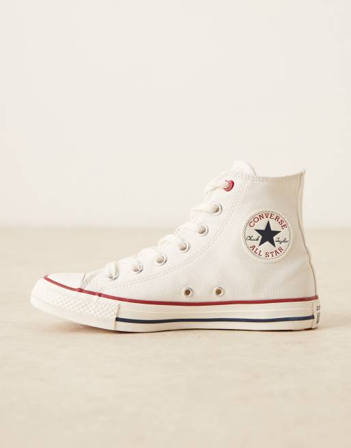 Converse Chuck Taylor - All Star Hi - Sneakers met hartdetail in wit, 2 van 5