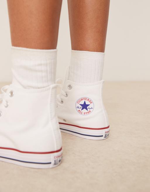 Converse Chuck Taylor All Star Hi Sneakers unisex alte bianche ASOS