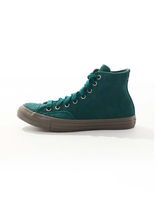 Converse Chuck Taylor All Star Hi sneakers with gum sole in dark green, 2 of 5