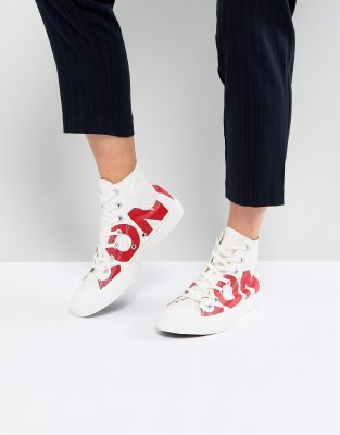 converse chuck taylor all star hi trainers with large logo