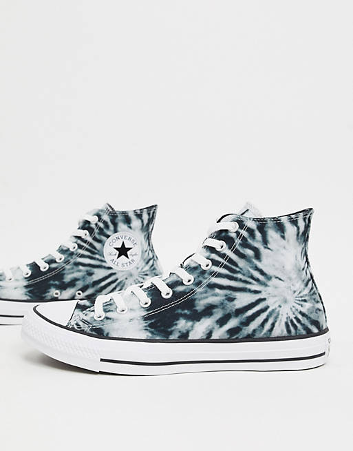 Converse Chuck Taylor All Star Hi Tie Dye sneakers in black and green | ASOS