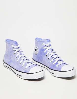 Converse Chuck Taylor All Star Hi tie dye sneakers in lilac ASOS