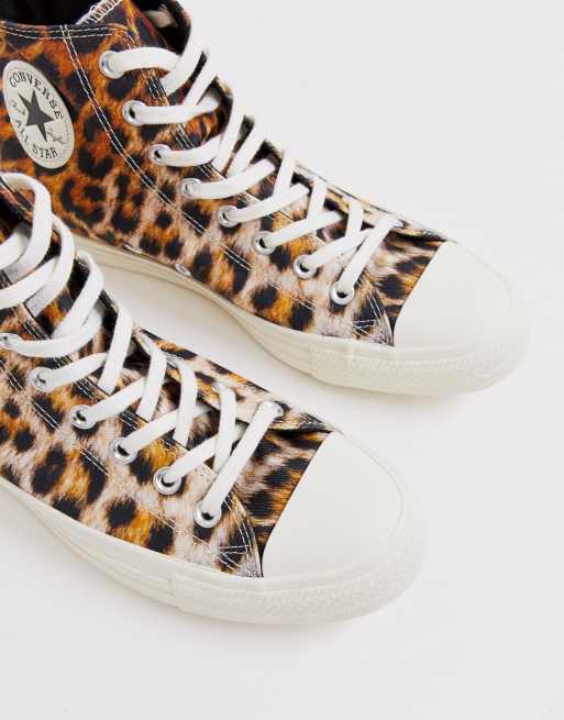 Converse Chuck Taylor All Star Hi top canvas sneakers in Leopard Print