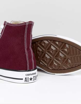 maroon high top converse