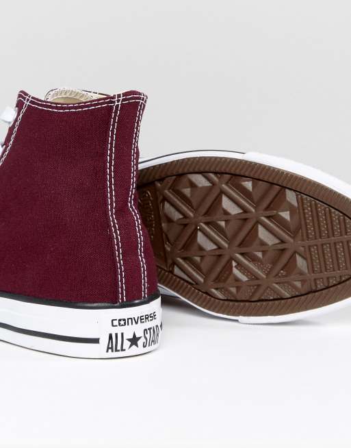 Burgundy leather outlet high top converse