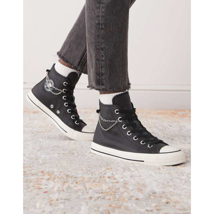 Converse Chuck Taylor All Star Hi top sneakers with chain 