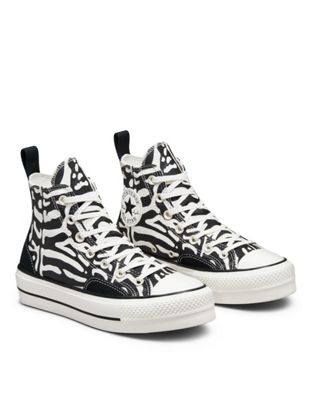 Converse Chuck Taylor All Star Hi trainers in black/egret