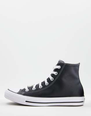 Converse Chuck Taylor All Star Hi trainers in black leather  - ASOS Price Checker