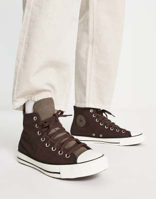 Converse Chuck Taylor All Star hi sneakers in dark brown - ASOS Price Checker