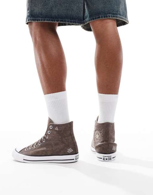 Converse Chuck Taylor All Star Hi trainers in grey, 3 of 5