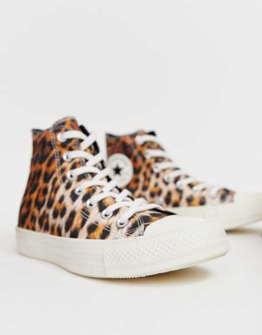 Converse Chuck Taylor All Star Hi trainers in leopard print