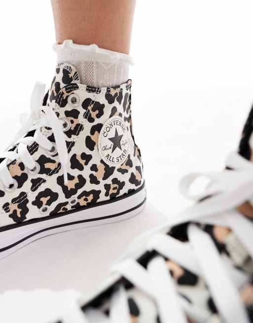 Converse Chuck Taylor All Star Hi trainers in leopard print, 5 of 5