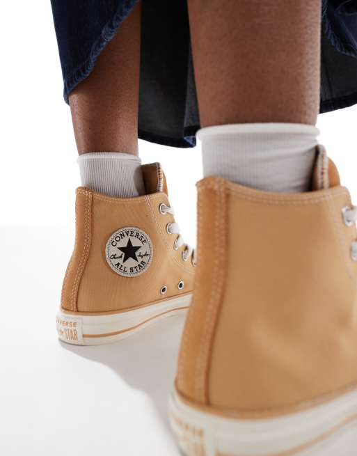 Converse Chuck Taylor All Star Hi trainers in light brown, 5 of 5