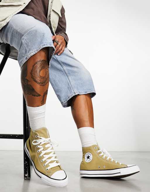 Converse Chuck Taylor All Star Hi trainers in light khaki ASOS