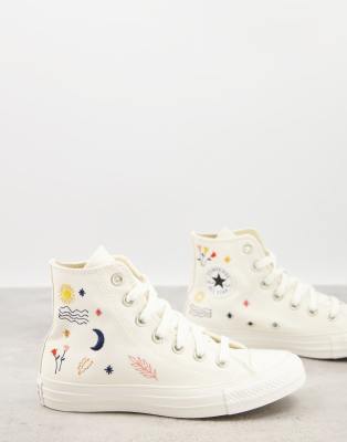 converse chuck taylor all star hi white trainers