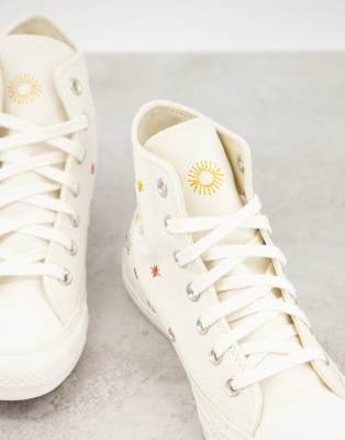 converse chuck taylor all star hi white trainers