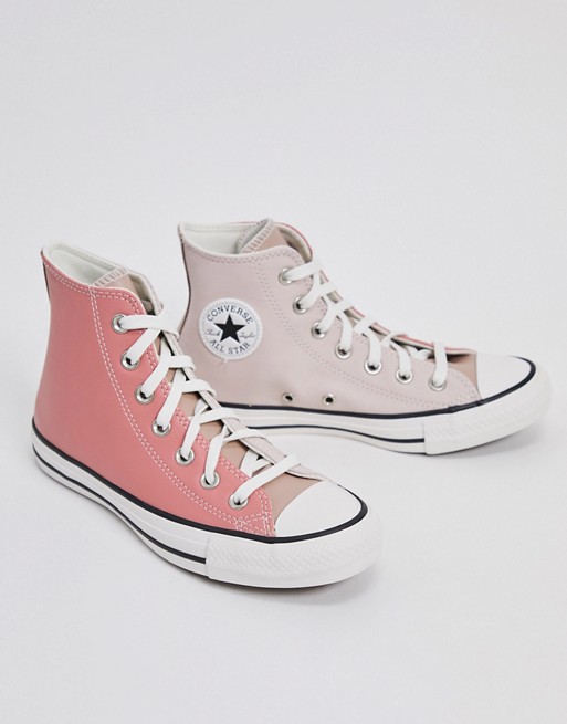 Converse Chuck Taylor All Star hi trainers in pink tones