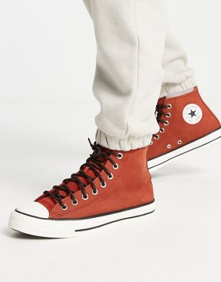 Converse Chuck Taylor All Star Hi trainers in rugged orange