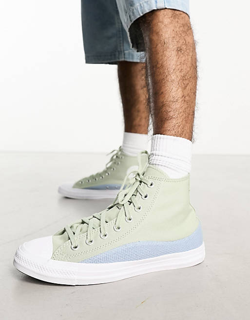 Converse Chuck Taylor All Star Hi trainers in sage and blue | ASOS