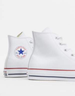Converse Chuck Taylor All Star Hi trainers in white leather