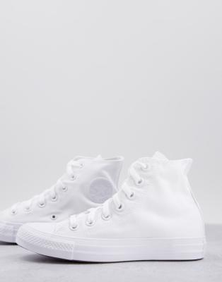 Converse all star hi white mono canvas new arrivals