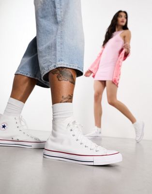 Converse Chuck Taylor All Star Hi trainers in white | ASOS