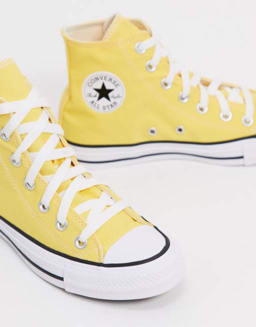 Yellow converse deals high tops uk