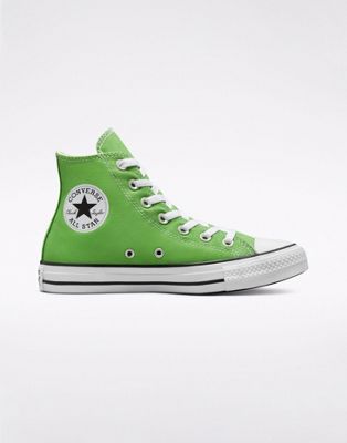 Converse unisex Chuck Taylor All Star Hi trainers in lime green