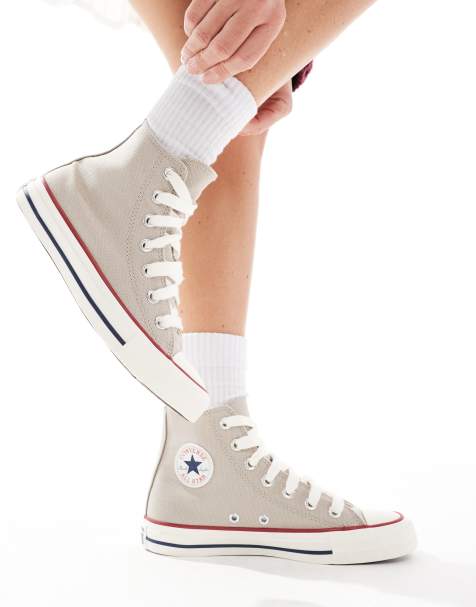 Converse Chuck Taylor All Star Hi trainers with chunky laces in beige - view 1