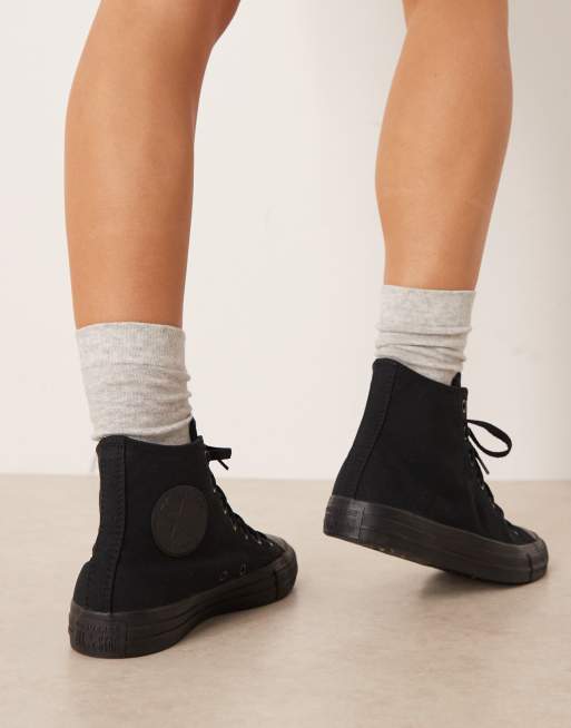 Converse Chuck Taylor - All Star Hi - Uniseks sneakers in zwart mono, 5 van 5