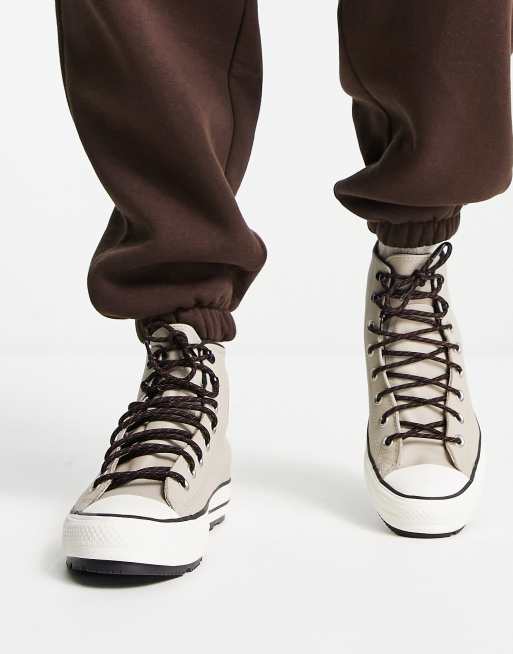 Converse Chuck Taylor - Star Hi - Vatterede vinter-sneakers i beige | ASOS