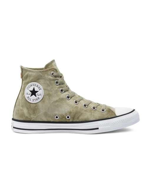 Chuck Taylor All Star Hi washed sneakers in light field | ASOS