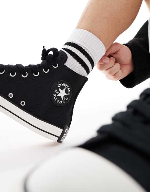 Converse Chuck Taylor All Star Hi Wide fit trainers in black ASOS