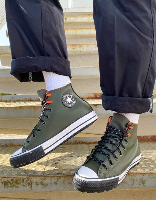 doen alsof moeilijk Ook Converse - Chuck Taylor All Star Hi Winter - Waterproof sneakers van groen  leer | ASOS