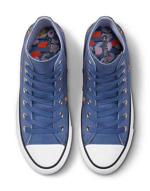 Converse Chuck Taylor Star Hi Women's History Month washed sneakers in sapphire | ASOS