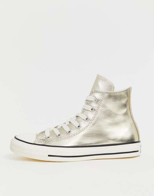 bijtend louter Activeren Converse - chuck taylor all star - Hoge gouden sneakers met glitter | ASOS