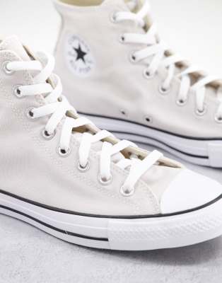 Converse Chuck Taylor - All Star - Hoge leren sneakers in stone | ASOS