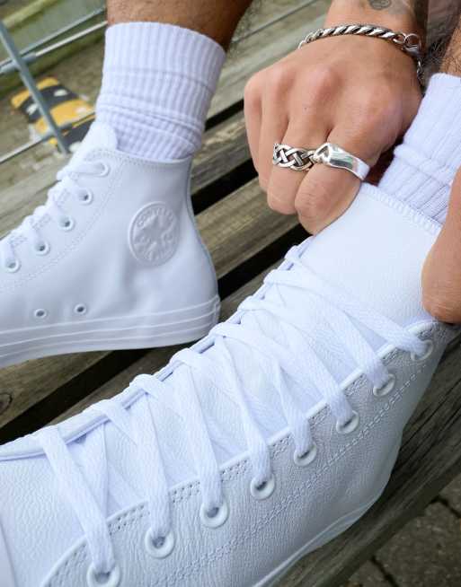 Onveilig vlinder Geroosterd Converse Chuck Taylor - All Star - Hoge sneakers van leer in wit | ASOS