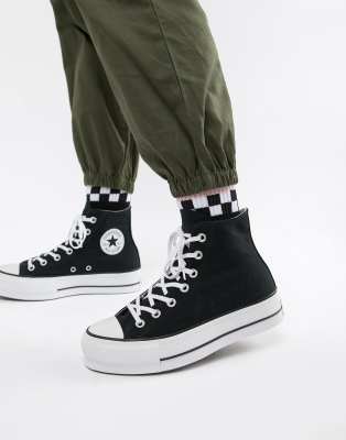 Converse - Chuck Taylor All Star - Hoge zwarte sneakers met plateau | ASOS