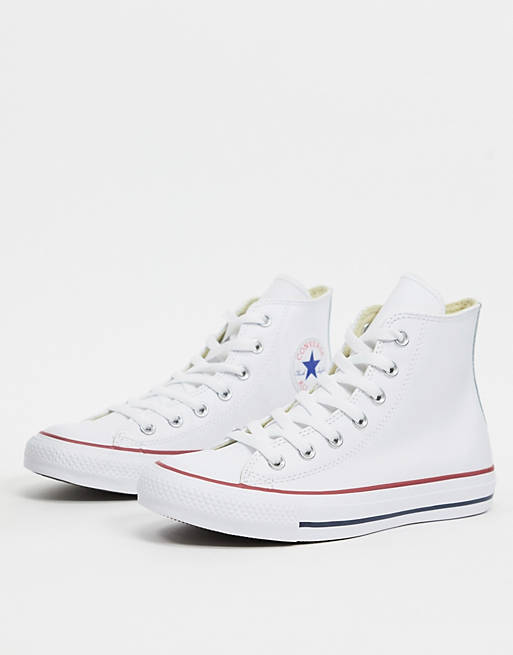 Converse – Chuck Taylor All Star – Hohe Sneaker aus weißem Leder