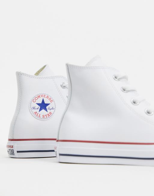 kleurstof natuurlijk woede Converse – Chuck Taylor All Star – Hohe Sneaker aus weißem Leder | ASOS