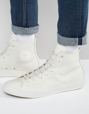 converse all star bianche alte tela